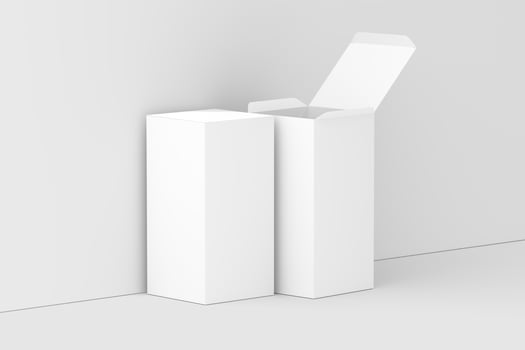 Rectangle Box White Blank 3D Rendering Mockup photo