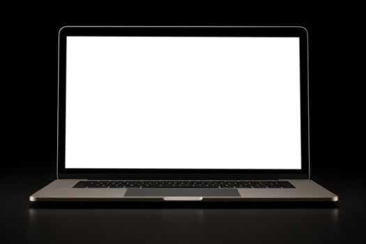 Mockup of beautiful laptop with multicolor background, Generative AI illustration photo