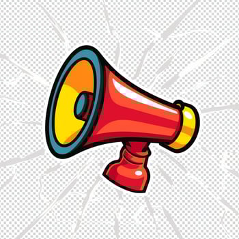 A device megaphone loudspeaker object. Sound device announce concept by AI Generated photo