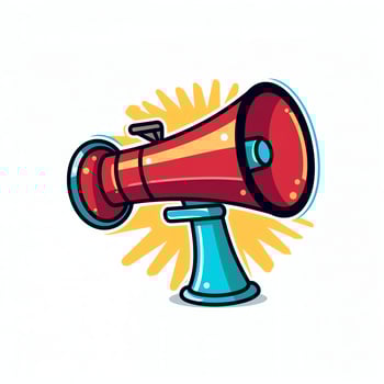 A device megaphone loudspeaker object. Sound device announce concept by AI Generated photo
