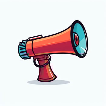 A device megaphone loudspeaker object. Sound device announce concept by AI Generated photo