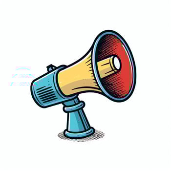 A device megaphone loudspeaker object. Sound device announce concept by AI Generated photo