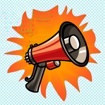A device megaphone loudspeaker object. Sound device announce concept by AI Generated photo