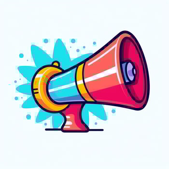 A device megaphone loudspeaker object. Sound device announce concept by AI Generated photo