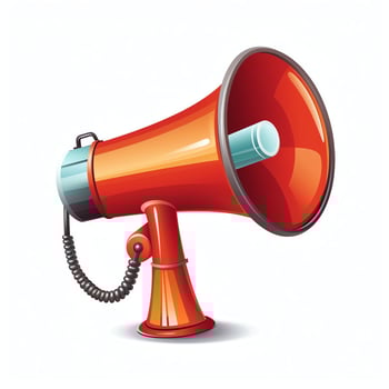 A device megaphone loudspeaker object. Sound device announce concept by AI Generated photo
