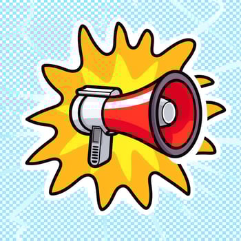 A device megaphone loudspeaker object. Sound device announce concept by AI Generated photo