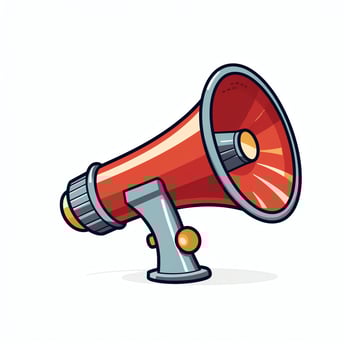 A device megaphone loudspeaker object. Sound device announce concept by AI Generated photo