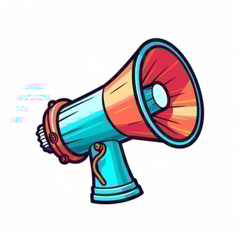 A device megaphone loudspeaker object. Sound device announce concept by AI Generated photo