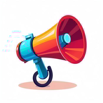 A device megaphone loudspeaker object. Sound device announce concept by AI Generated photo