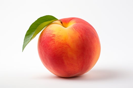 Fresh apricot with leaf isolated on white background, clipping path included Ai Generated photo