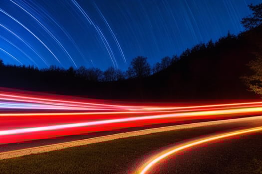 Light Trails at Night background. AI Generative Pro Photo