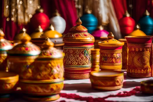 indian wedding decor at the wedding venue. AI-Generated photo