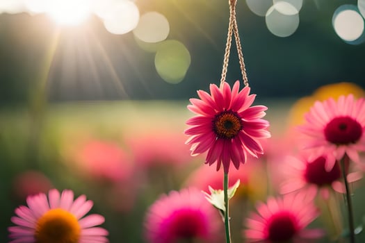 pink flowers in the sun. AI-Generated photo