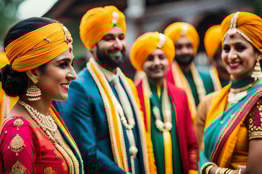 indian wedding in the city. AI-Generated photo