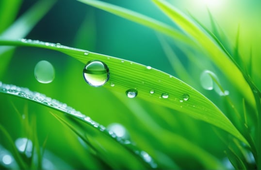 Dew drops on grass, beautiful nature, raindrops morning garden, Royalty free images. photo