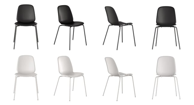 3D rendering of Ikea Lidas Dining chairs in different views photo