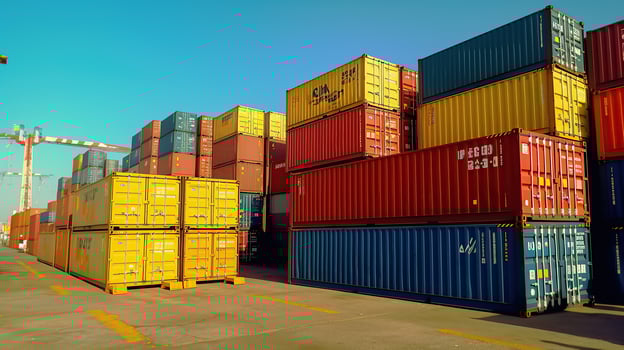 Logistics and transportation Industrial Container Cargo freight ship Generative AI photo