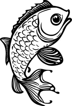 illustration of fish cartoon on white background photo