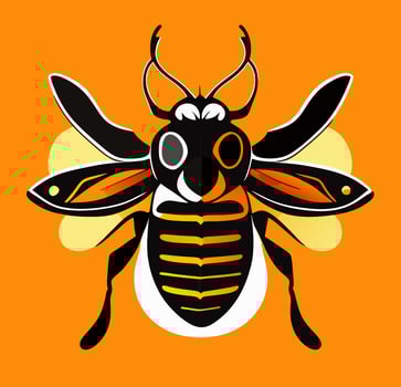 logo of a bee with orange color photo
