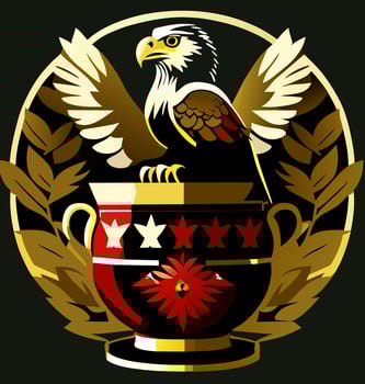 art eagle with crown illustration photo