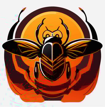 logo of a bee with orange color photo