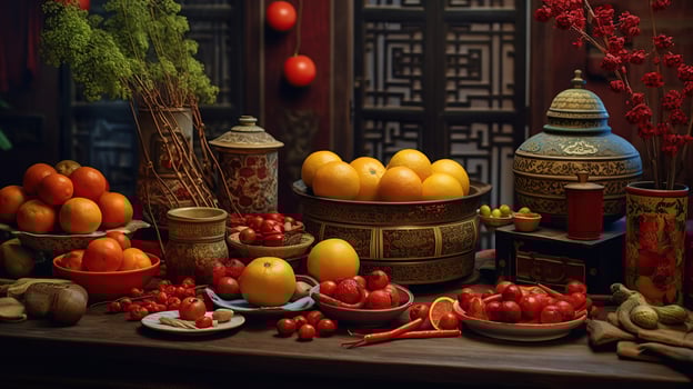 AI generated Chinese New Year and the Ancient Lunar Cycle Generative AI photo