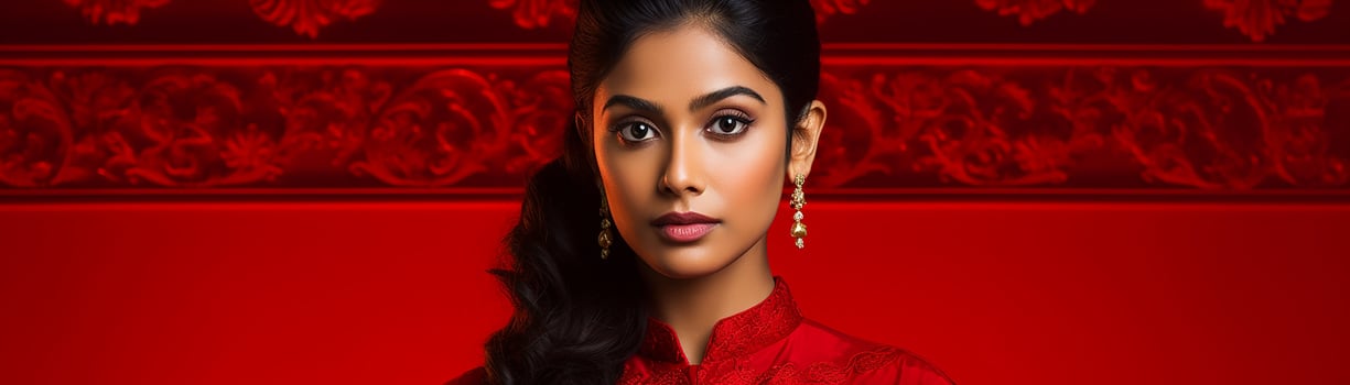 Ai generated Studio portrait of beautiful indian woman in casual and national dress in different colours background photo