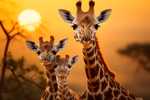 Girrafe in jungle. HD razor sharp images for wallpaer. Ai Generative photo