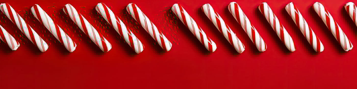 photo of Candy canes Christmas eve, AI Generated.