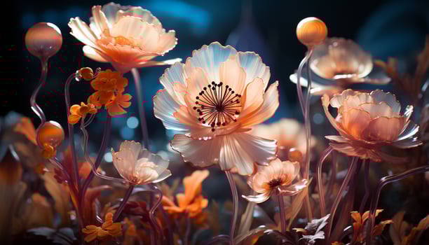 A vibrant bouquet of multi colored flowers in a meadow generated by AI photo
