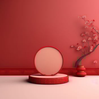 Red Chinese Lunar New Year background AI generated photo