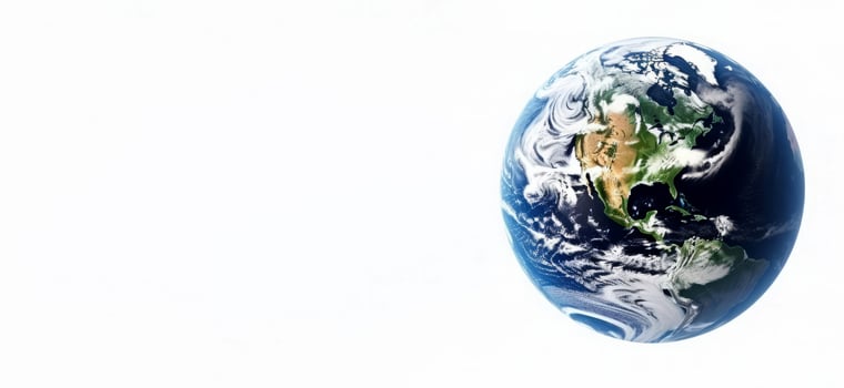 Blue planet earth banner. Generate Ai photo