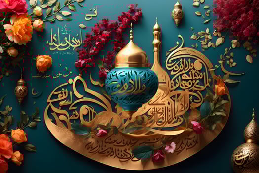 Islamic new year celebration, 4k resolution. AI Generated. photo