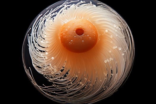 Ultra magnified image of single celled protozoa isolated on a white background photo