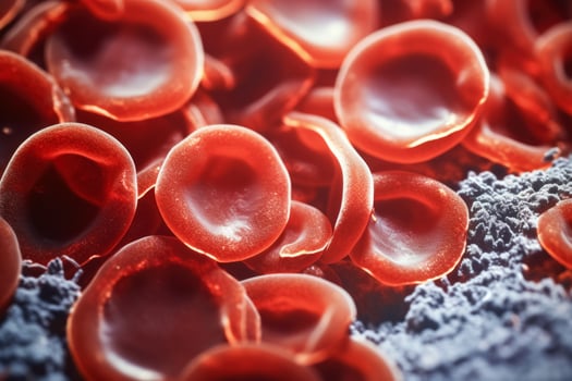 Superior magnified views of human blood cells under microscope examination photo