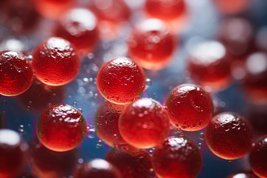 High resolution image of human blood cells under microscope isolated on a white background photo