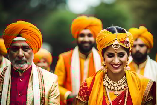 indian wedding in the city. AI-Generated photo