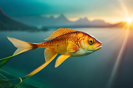 goldfish in the water. AI-Generated photo