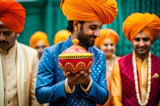 the wedding of person and person at the udaipur palace. AI-Generated photo