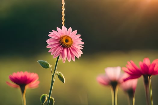 pink flowers in the sun. AI-Generated photo