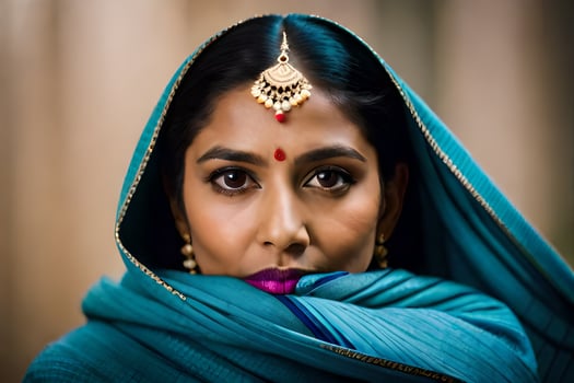 a woman in a traditional sari. AI-Generated photo