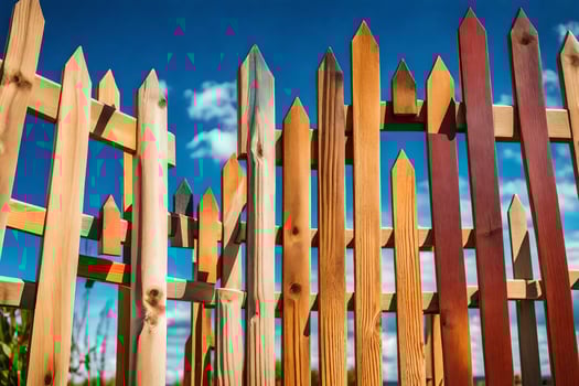 a wooden fence with many different types of wood. AI-Generated photo