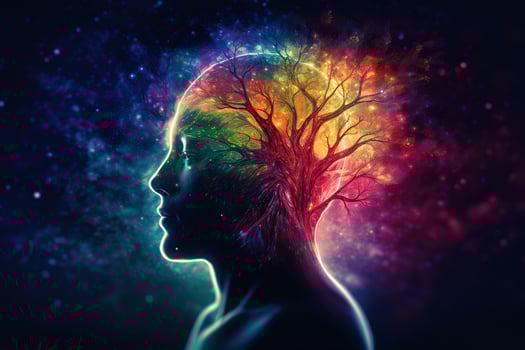 A psychotherapy practice, but the therapists use psychedelics like ketamine and MDMA-assisted therapy. Rapid healing of trauma, depression and anxiety. Generative AI photo