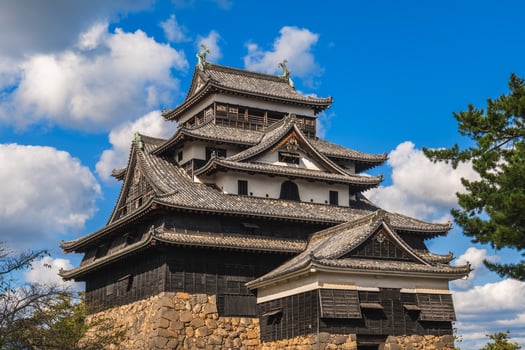 Main keep of Matsue castle located in Matsue city, Shimane, japan photo