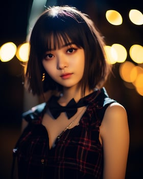 Beautiful asian girl in fashionable outfit AI Generative photo