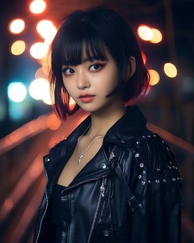 Beautiful asian girl in fashionable outfit AI Generative photo