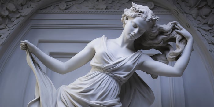 Marble statue of a ballerina. Generative AI photo