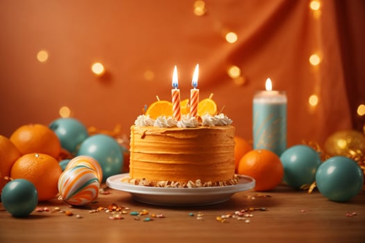 Birthday cake wallpaper ai generated photo