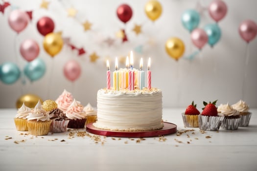 Birthday cake wallpaper ai generated photo