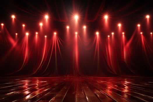 Ai Generaitve Backdrop With Illumination Of Red Spotlights For Flyers realistic image ultra hd high design photo